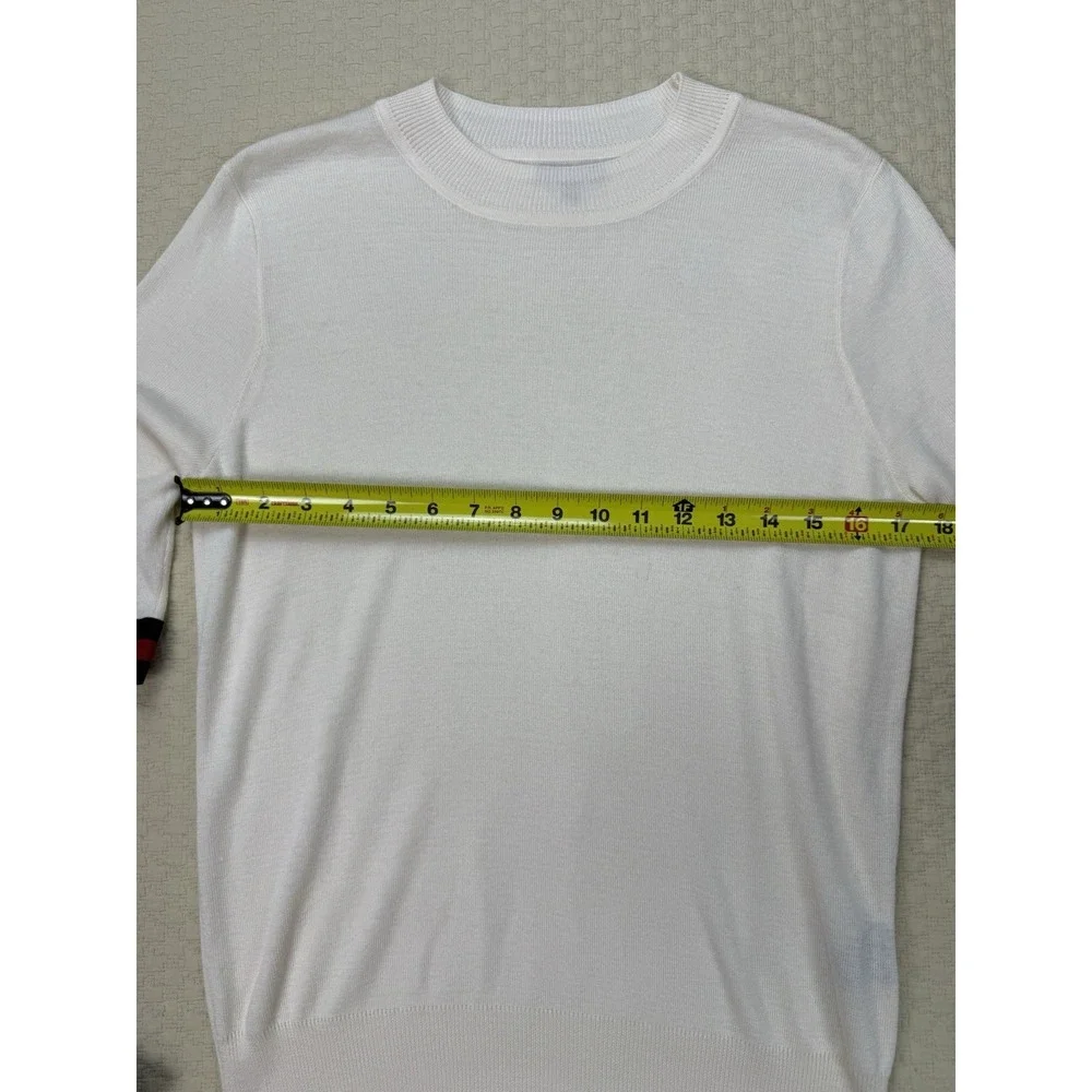Who What Wear Ribbon Sleeve Sweater 3/4 Sleeve Top | White | Women's Size Large